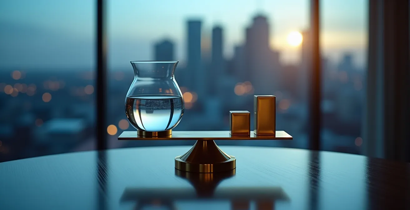 Visuelle Darstellung der Balance zwischen Eigenkapital und Liquidität in Krisenzeiten