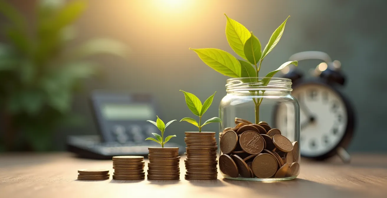 Visualisierung des Vermögenswachstums durch einen ETF-Sparplan über die Zeit