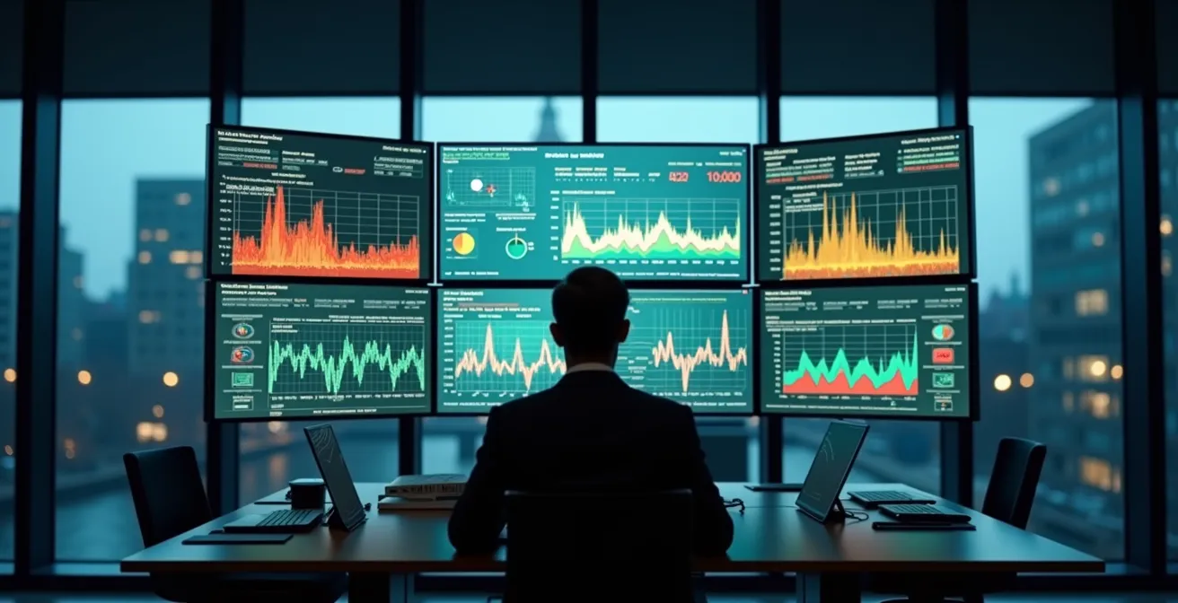 Dashboard mit Frühindikatoren für Rezessionserkennung im Mittelstand