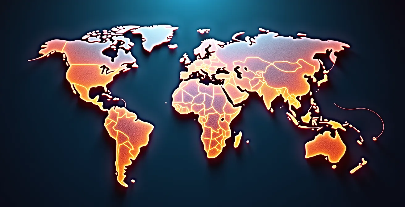 Visuelle Darstellung einer geopolitischen Risikokarte für Lieferketten