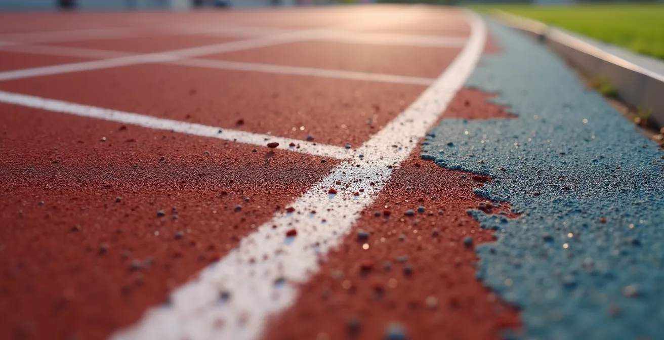 Symbolische Darstellung der Karrierephasen als Laufstrecke mit unterschiedlichen Texturen für Sprint, Marathon und Cool-Down.