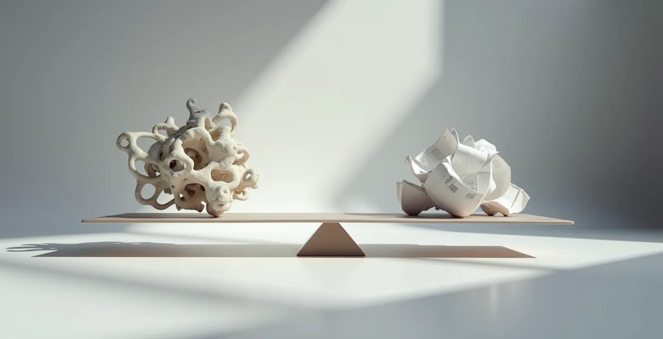 Symbolische Darstellung des Konflikts zwischen Marketing und wissenschaftlicher Objektivität