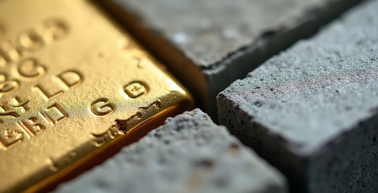 Makroaufnahme verschiedener Materialien als Metapher für Anlageklassen